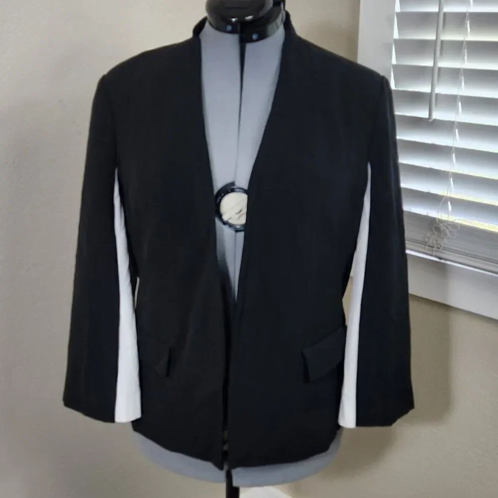 Le Gali Cardigan Open Front Black White Size L EUC